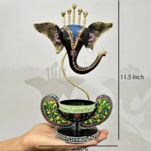 Handicrafy Iron Ganesha Showpiece Statue Idol Tea Light Holder